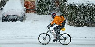 biking in snow